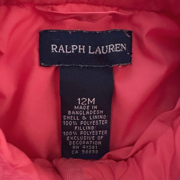Ralph Lauren | Baby Girl Quilted Jacket (12 mos) 🎀 - Picture 5 of 5